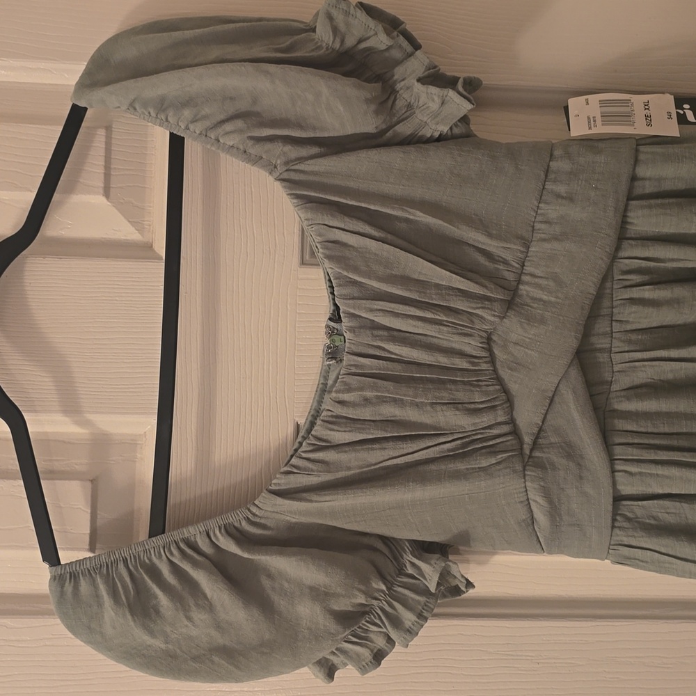 TRIXXI BRAND WOMEN'S JUNIOR PLUS SIZE SAGE GREEN DRESS/SKORT SIZE XXL